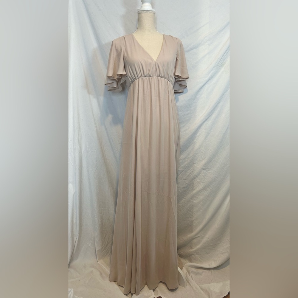 Show Me Your Mumu Emily Empire Maxi Dress Dusty Blush Crisp Pink Bridesmaid